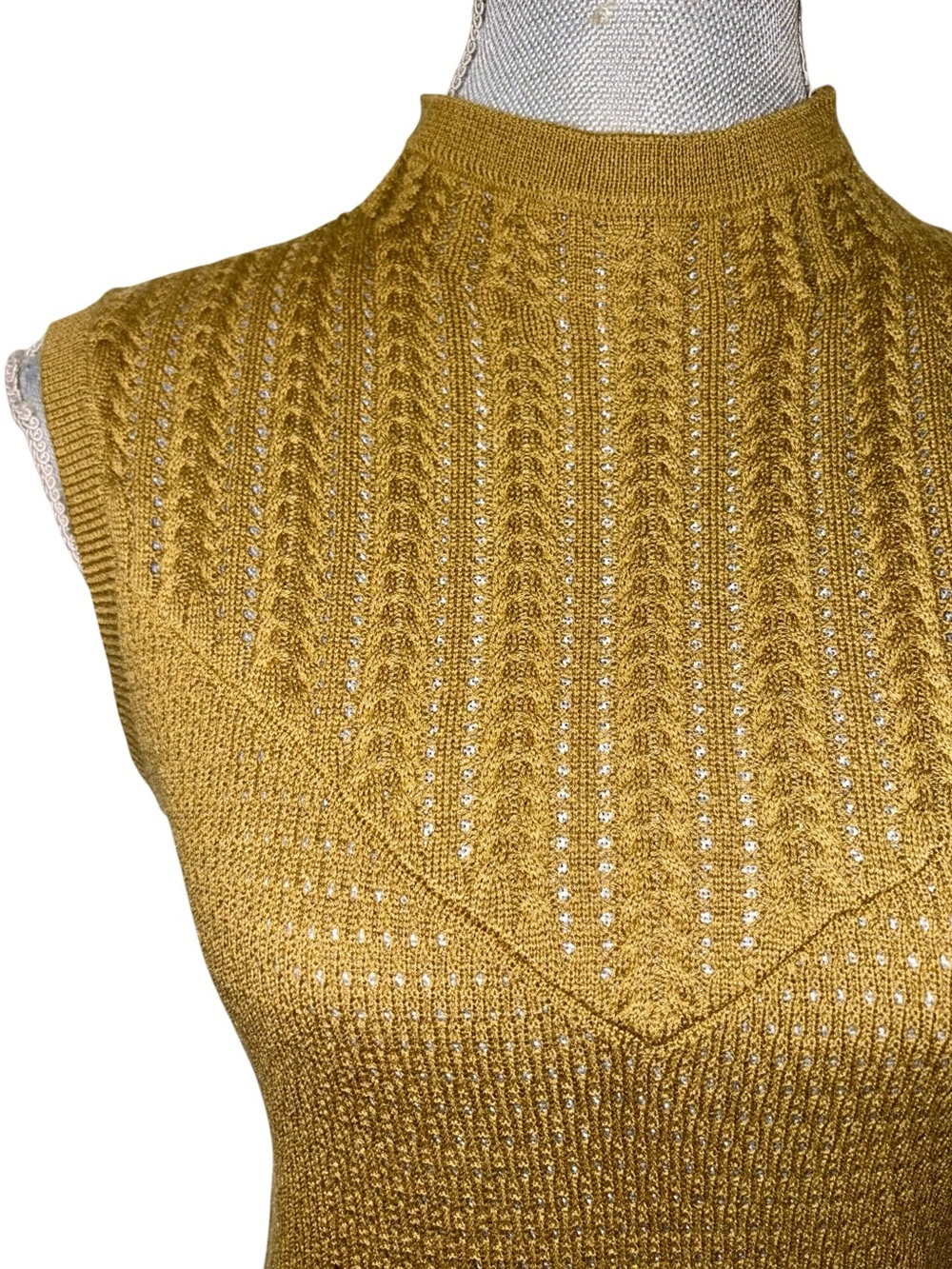 Free People Intimately Fresh Feeling Cami Olive Green Mock Neck Sweater Tank NWT - Picture 2 of 9